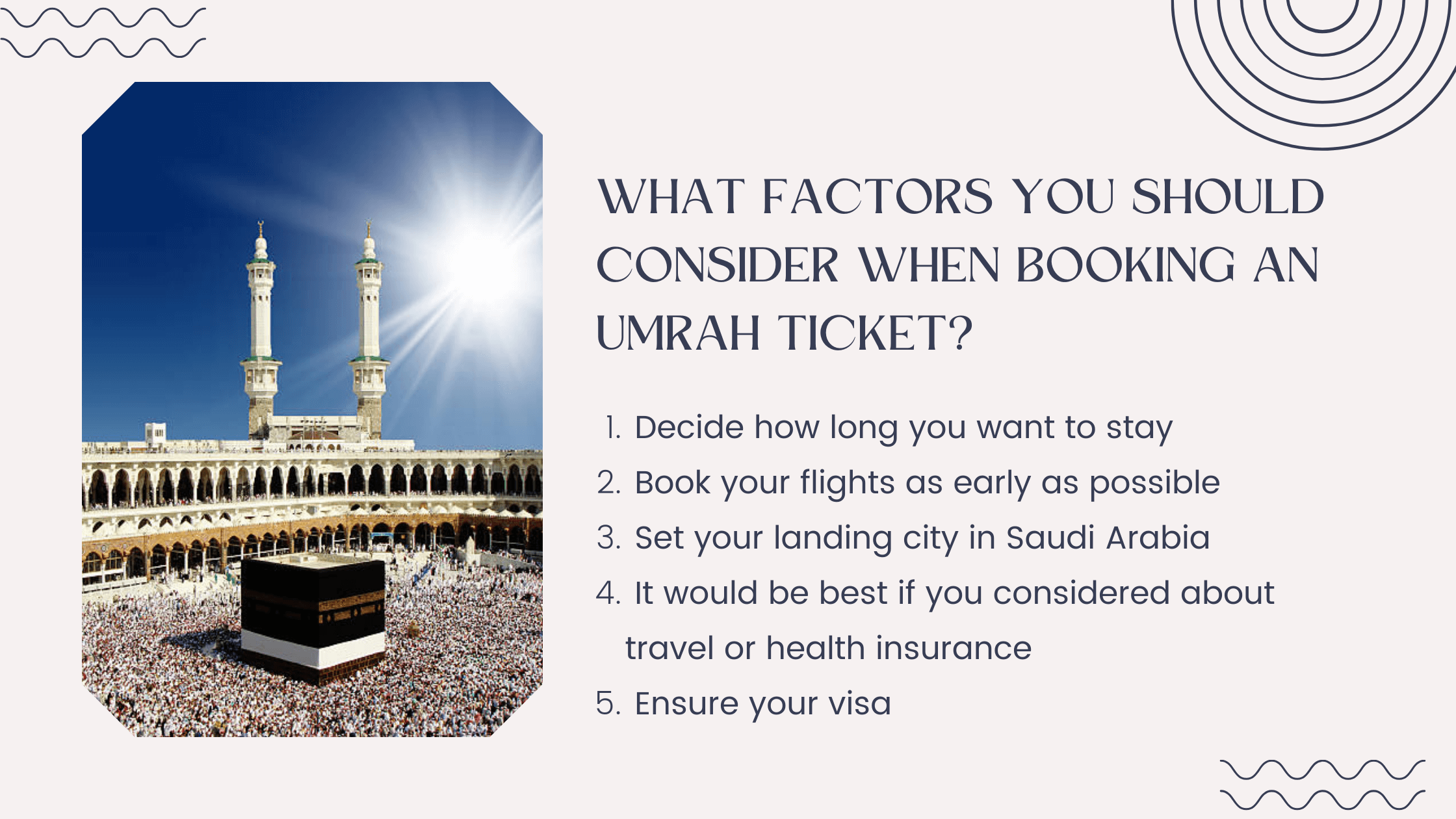 What factors should you consider when booking an Umrah ticket?