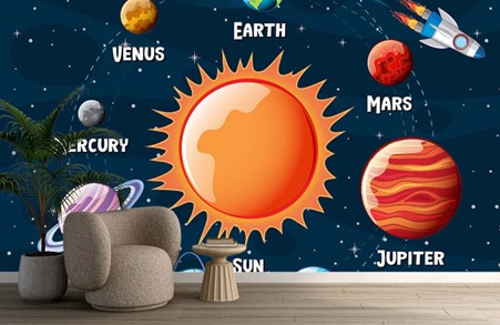 Explore the Cosmos: Solar System Wallpaper for Walls